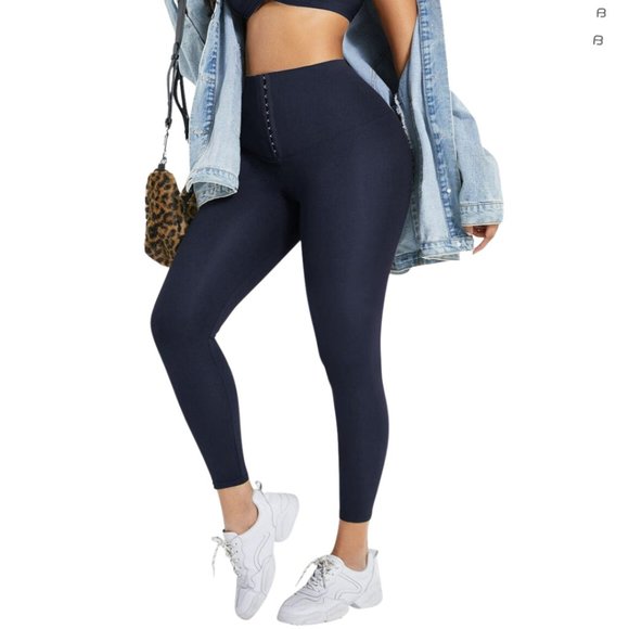 Dark Blue Classic Waist-Training Leggings - Picture 2 of 6